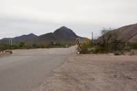 Entrance to Darby Well Road from Hwy 85