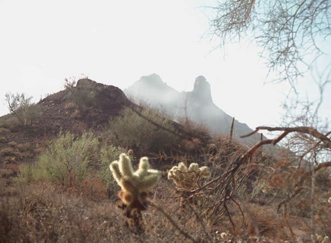 Ajo Peak in fog