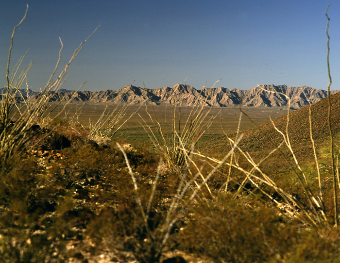 Charlie Bell Pass, granite mountains in distance