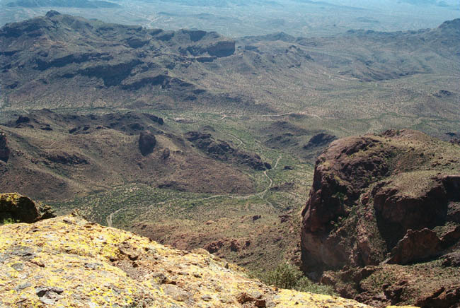 Mount Ajo view down toward Estes Canyon and the trail head