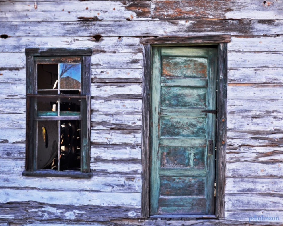 Paul Johnson 'Bates Well Bunkhouse' highlighting the blue door to the bunkhouse